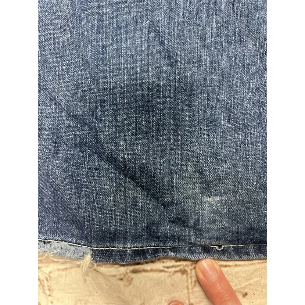 True Religion Jeans 38 X 32.5 Blue Denim Ricky Relaxed Straight Thick Stitch‎